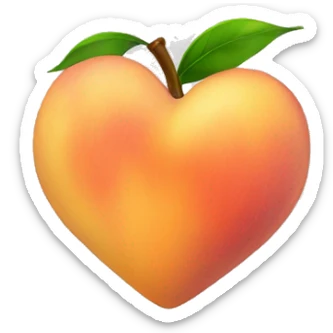 Peach heart sticker