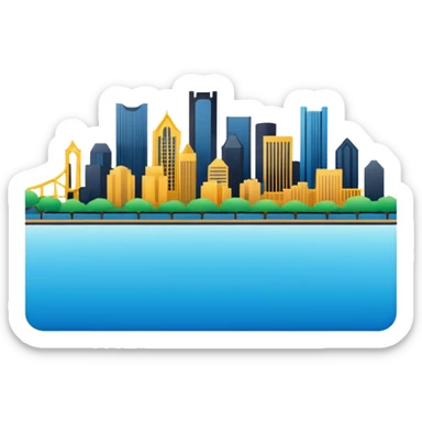 emoji of the Pittsburgh skyline sticker