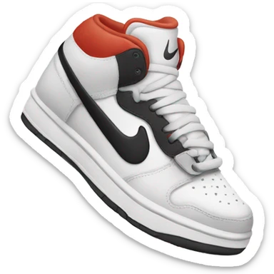 A shoe having the Nike logo sticker