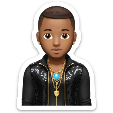 Pleasure P, R&B Singer from Pretty Ricky with dark brown hair, black sequin outfit sticker