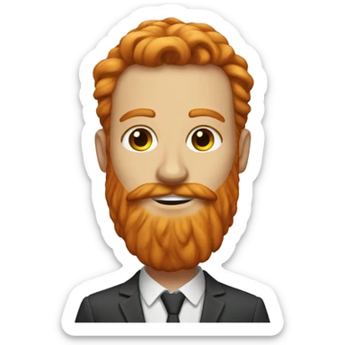 Ginger  and grey groom with long beard sticker