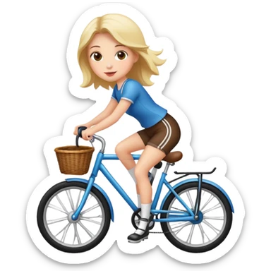 girl ride a bike sticker