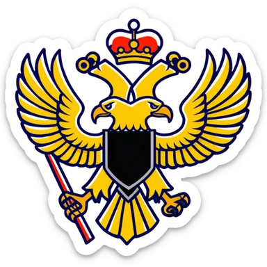 Imperial Russian double-headed eagle flag symbol used by White Army during Russian Civil War sticker