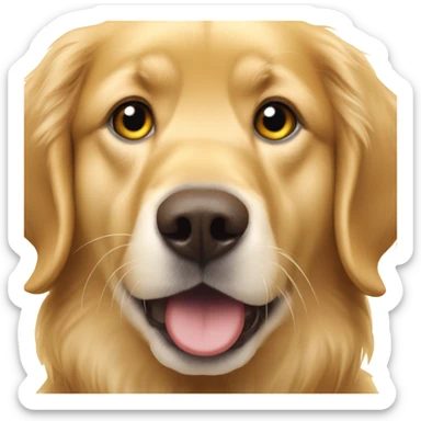Please create a golden retriever that hunted down a duck and now has it in his mouth sticker