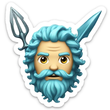 Neptune with trident sticker