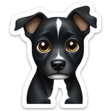Black small dog with White spot sticker