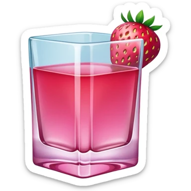 A glass square of mezcal pink and strawberry  sticker