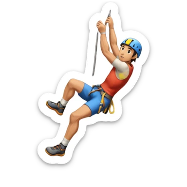 Japanese style art of a rock climber sticker