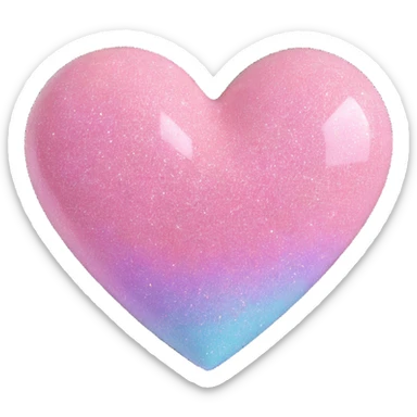 heart with pastel glitter sticker