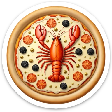 The most expensive pizza in the world with gold leaf, caviar, truffles, and lobster toppings sticker