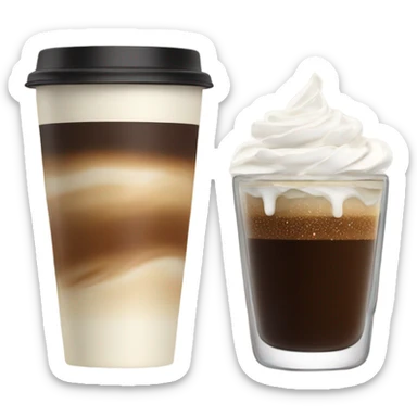 raf coffee with cream and sugar in a glass cup sticker