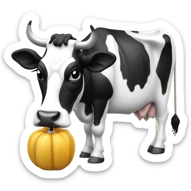 Holstein cow drinking mate sticker