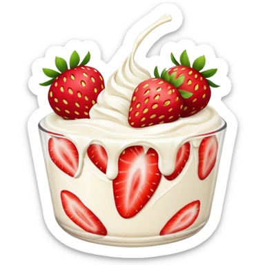 Fresas con crema sticker