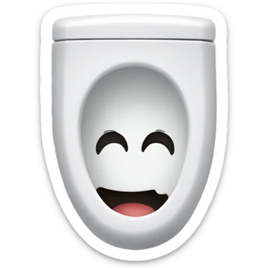 A smiling face inside of a toilet bowl sticker