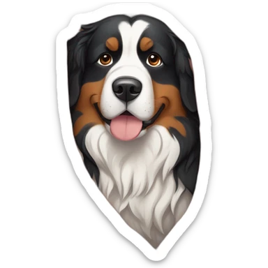 sad bernese mountain dog wrapped in a blanket sticker