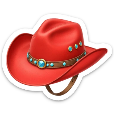 Red cowboy hat   sticker