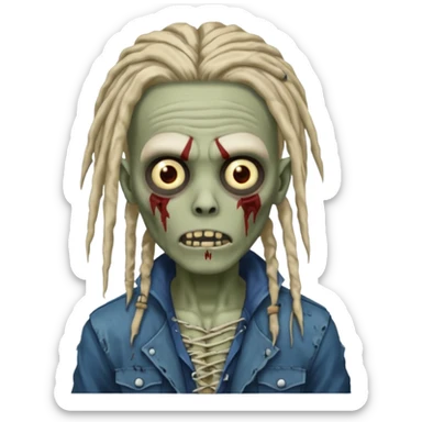 Zombie boy with dreads sticker