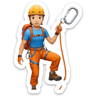 Climber with carabiners in Mountain Climbing Team sticker