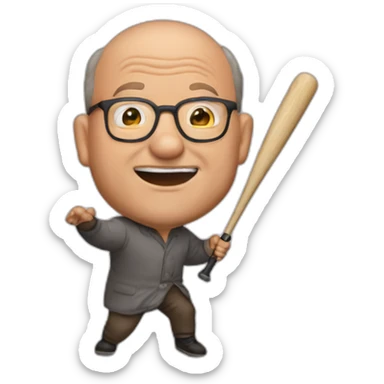 george costanza swinging bat sticker