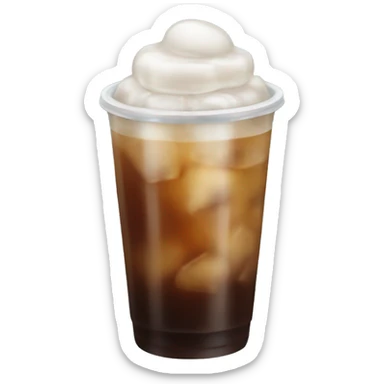 "An iced Americano filled with brownish ice." sticker