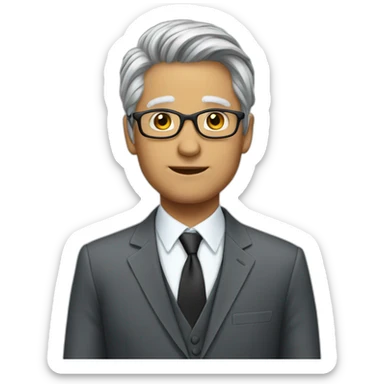 grey hair in suit public speaking sticker