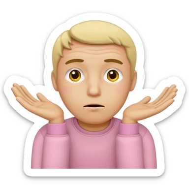 the embarrassed man in soft pink, beige and yellow pastel colors sticker