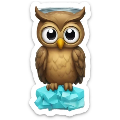 an owl in a jar full of glue sticker