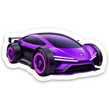 futuristic black and purple cyberpunk car sticker