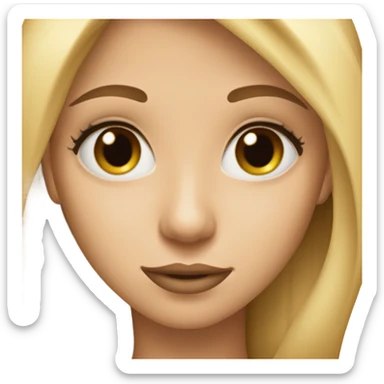 a beautiful girl with neat facial features, blonde hair, brown eyes, and full lips. sticker
