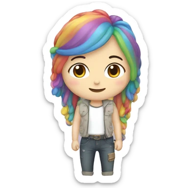 Cœur avec arc en ciel sticker