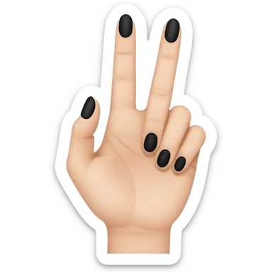 Minimal emoji icon of a human hand showing one finger, small black tattoo of the number 8 centered on the finger, thin line style, flat emoji design, simplified shape, neutral skin tone, centered, transparent background sticker