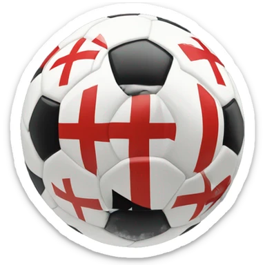 Soccer ball with St George’s flag sticker