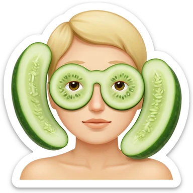 Smiley relaxing wearing cucumbers sticker
