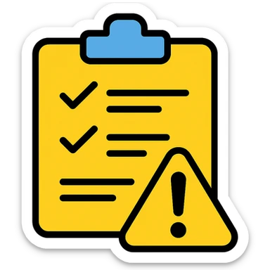 Add yellow color to the caution symbol, keep it suitable for a changelog Discord channel, maintain bold and clear icon style in lineal color icon with black outlines style. sticker