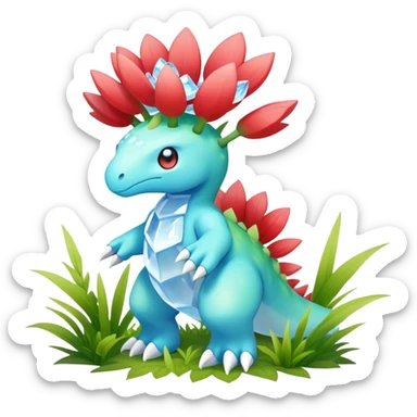Meganium-Amaura-fakemon (full body) sticker