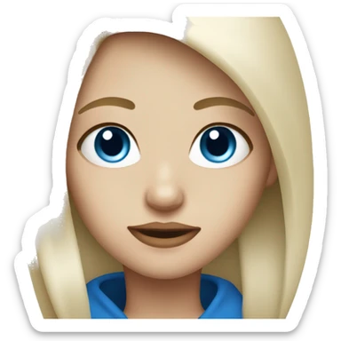 white dirty blonde girl with blue eyes sticker