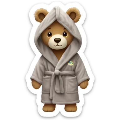 Jellycat Bartholomew bathrobe Bear sticker