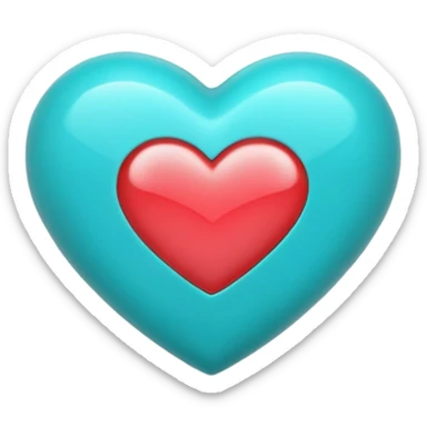 Generate a turquoise heart-like iPhone emoji sticker