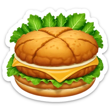 Schnitzelbroetchen mit Salatblatt, keine extra Sachen sticker