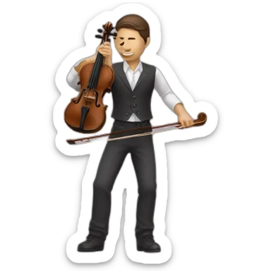un violoniste dans un pantalon qui craque sticker