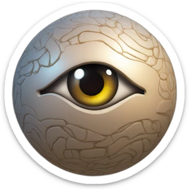 3d sphere with a cartoon Zoglin skin texture with Eye of Horus sticker