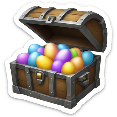 treasure chest with eggs easter sticker