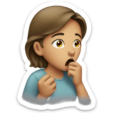 Girl coughing sticker