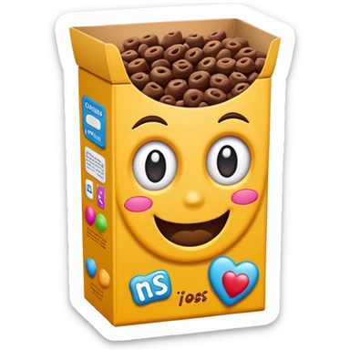 chocolate cereal box sticker