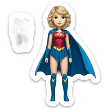 taylor swift wearing a superhero outfit full body sticker