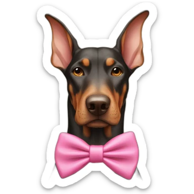 doberman-with-a-pink-bow-tie,-next-to-an-albino-and-a-light-brown sticker