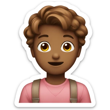 cute emoji whatssap with brown hair holding a heart sticker