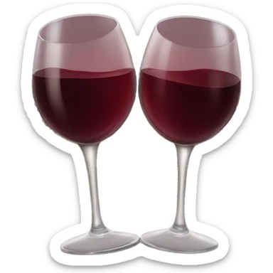 Red wine glasses cheers  sticker
