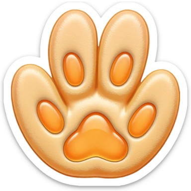 a very light pale pastel apricot pawprint sticker