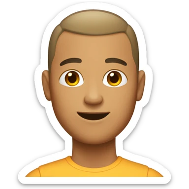 Tan male with a buzz cut  sticker